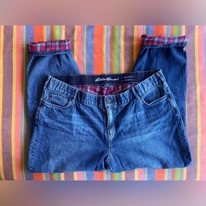 Eddie Bauer Women’s Flannel Lined Boyfriend Jeans